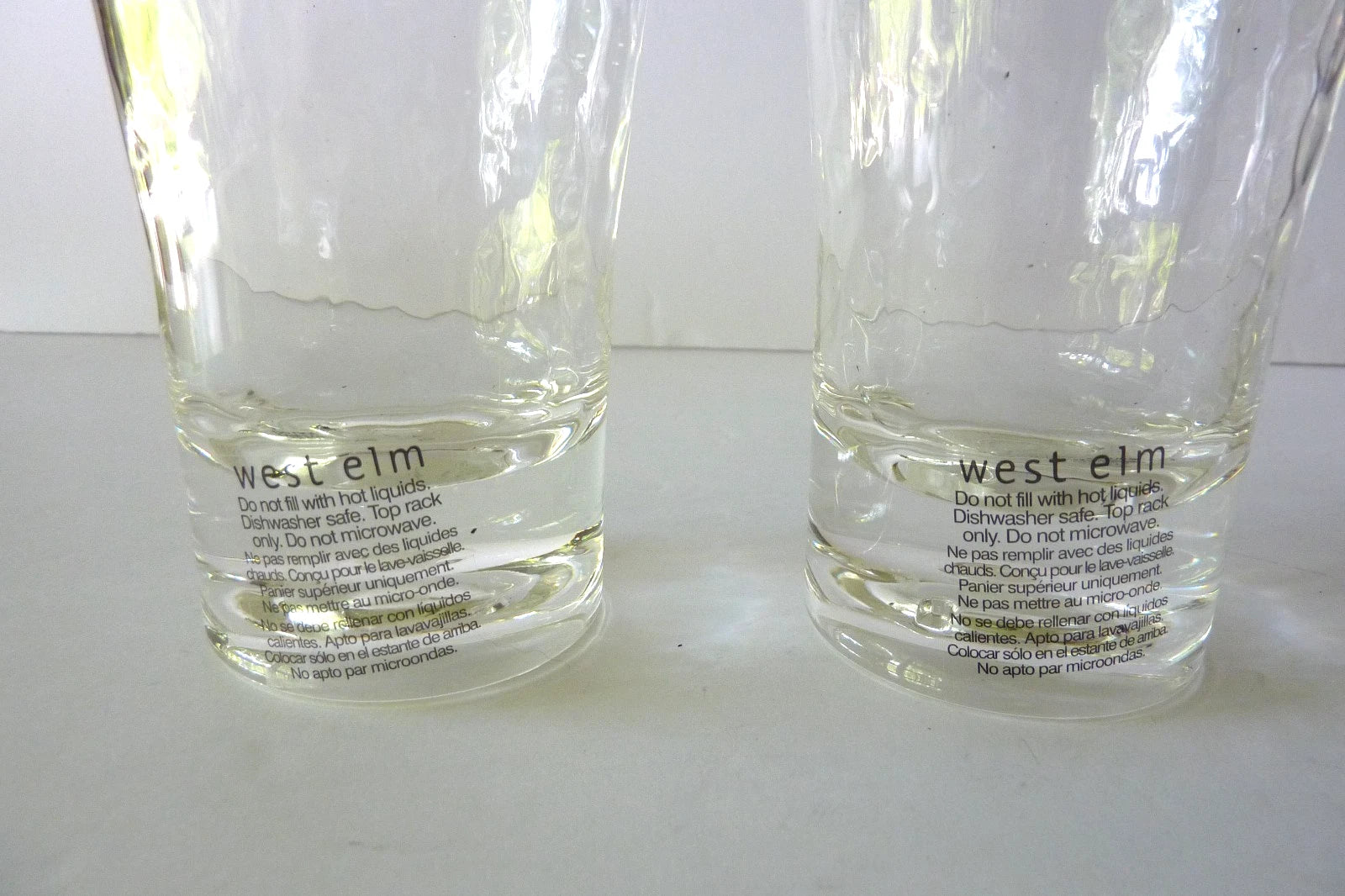 4 West Elm Acrylic Hammered Tumblers Highball Drinking Glassware Clear NWT | eBay