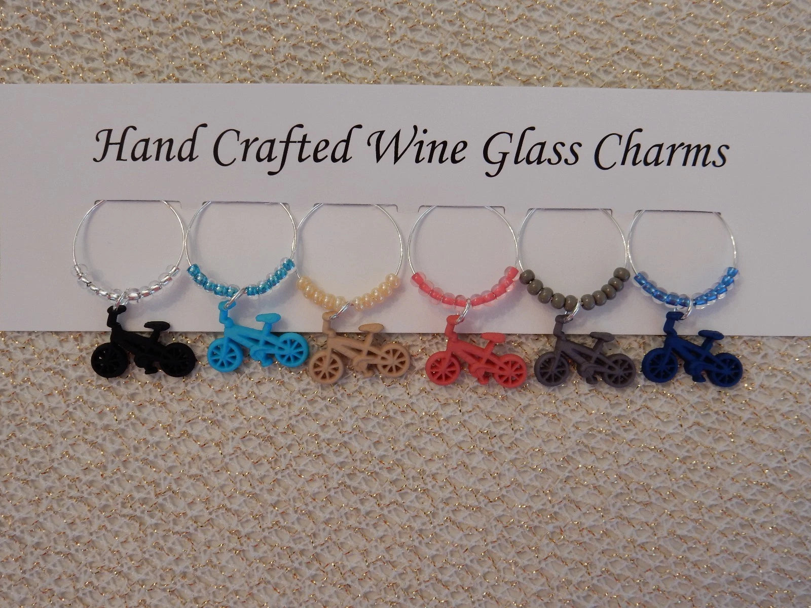 "BICYCLE, OR CYCLIST '' SET OF 6 HAND CRAFTED drink markers | eBay