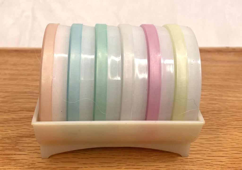 3" Tupperware Pastel Wagon Wheel Coaster Set of 6 Carrier 567 Vintage | eBay