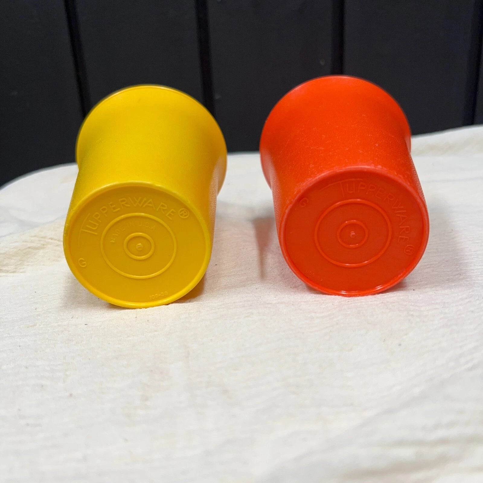 Set of 2 Vintage Tupperware Bell Tumbler Kids Cups #109 Yellow Orange Plastic | eBay