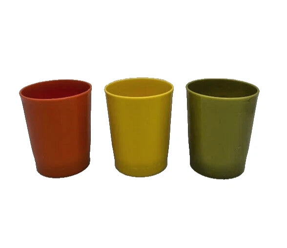 Tupperware 3 Kids' Juice Glasses VTG Fall Colors 6 oz. #1251-15 Hard Plastic | eBay