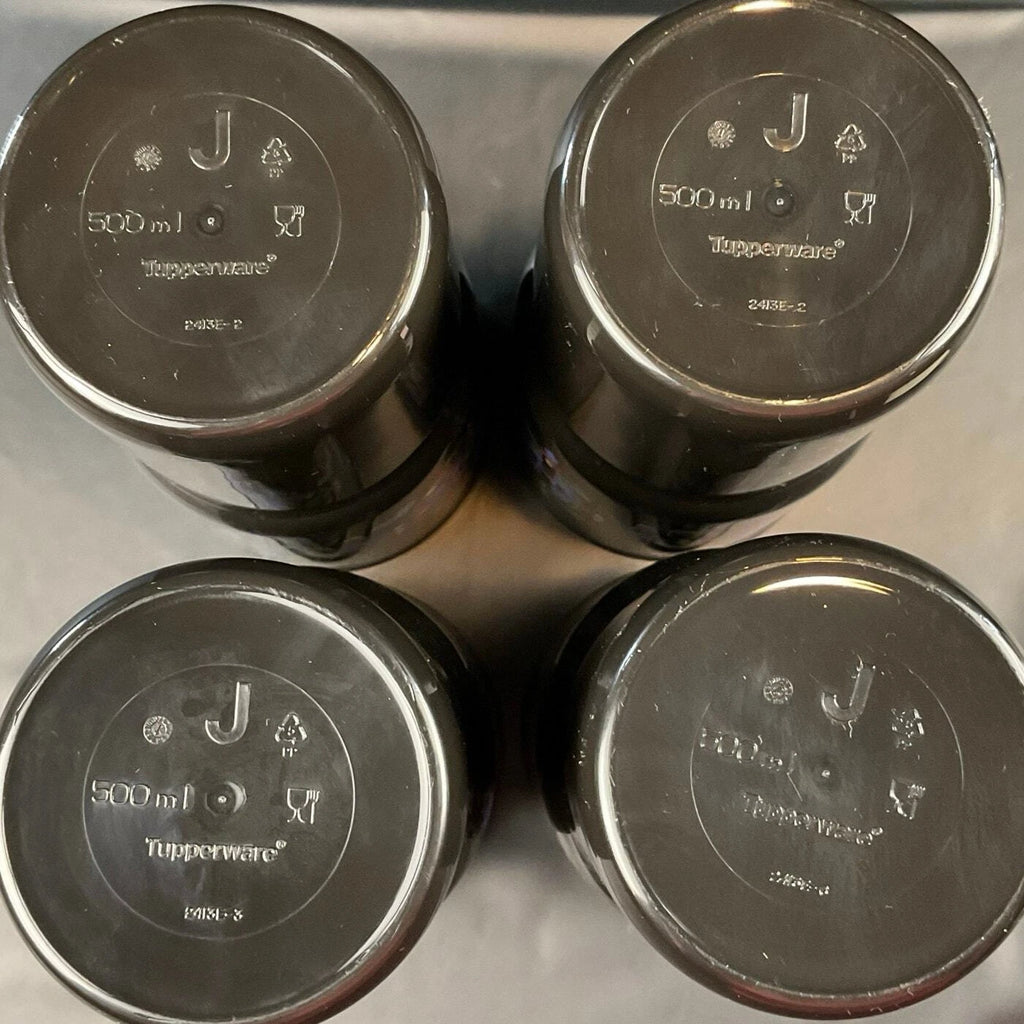 Tupperware Kaliopi Fiesta 16oz 500ml Tumbler Set of 4 Black Purple 2413E-6 | eBay