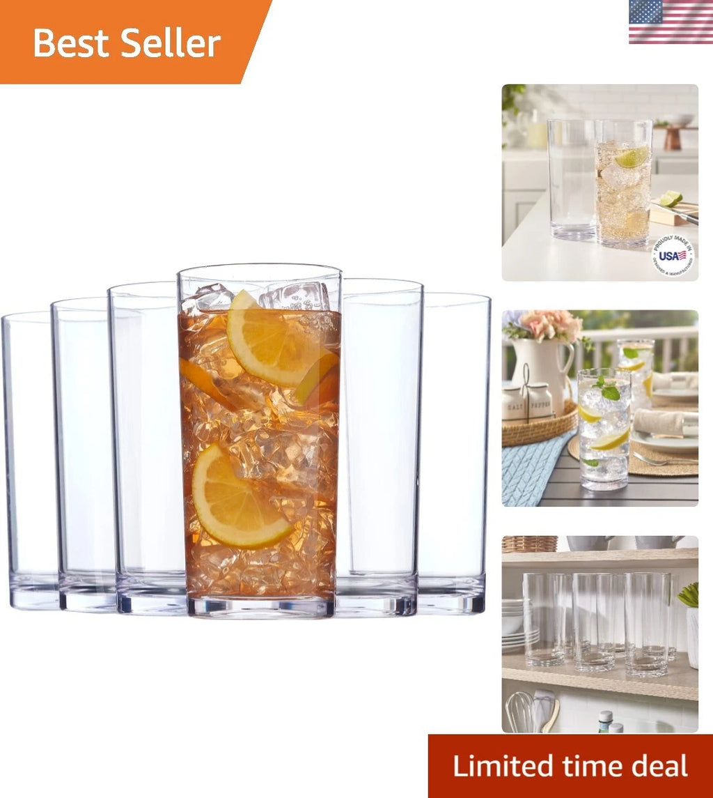 Stylish Classic Clear Plastic Iced Tea Cups - 6 Pack for Weddings & Parties | eBay