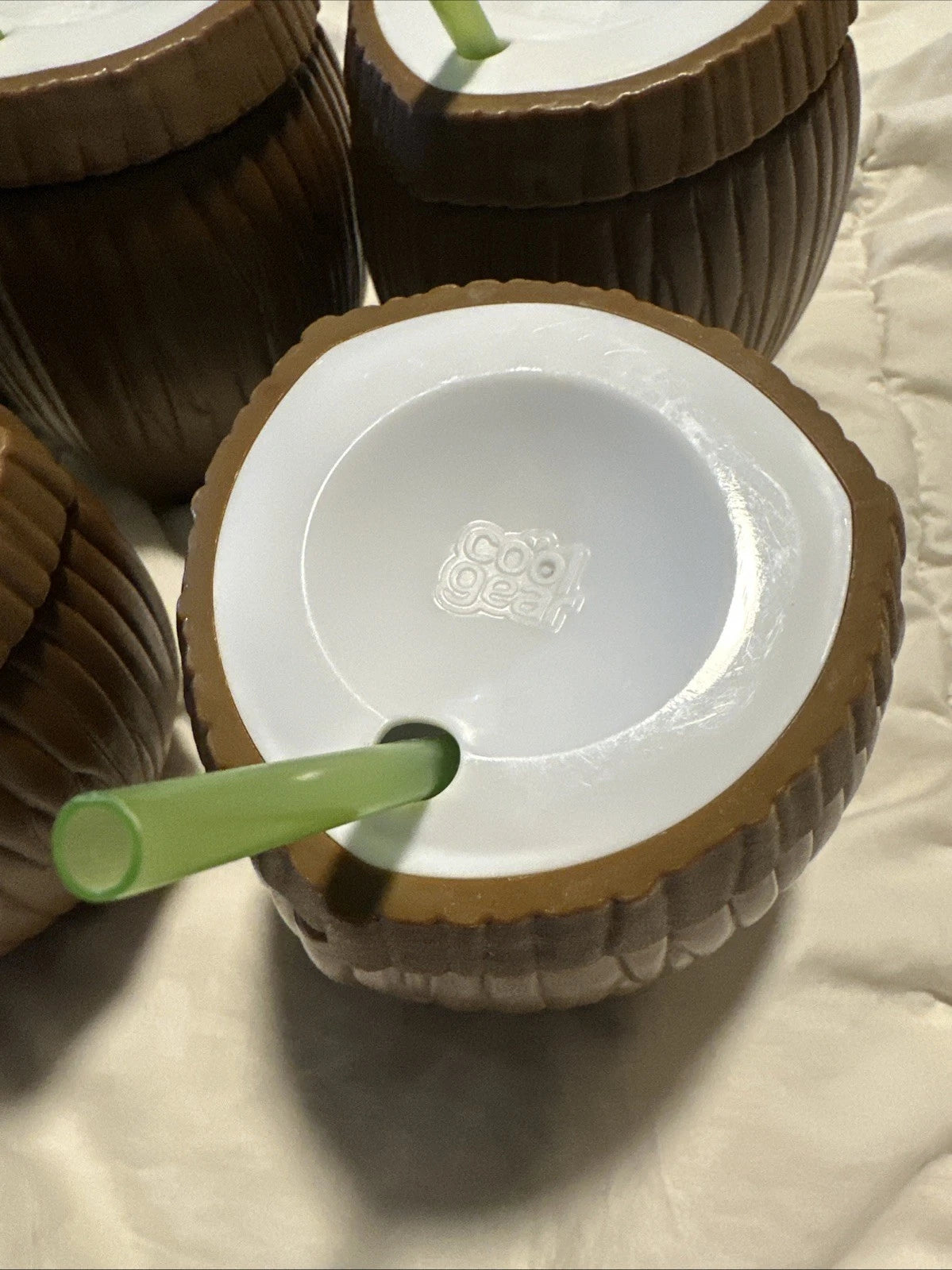 (5) Cool Gear 16oz Coconut Tiki Tumbler Lid & Straw Dual-Wall Insulated Luau | eBay