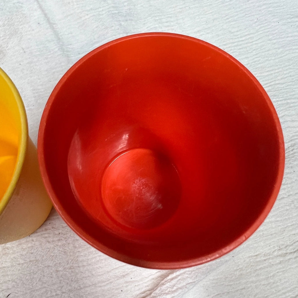 Set of 2 Vintage Tupperware Bell Tumbler Kids Cups #109 Yellow Orange Plastic | eBay