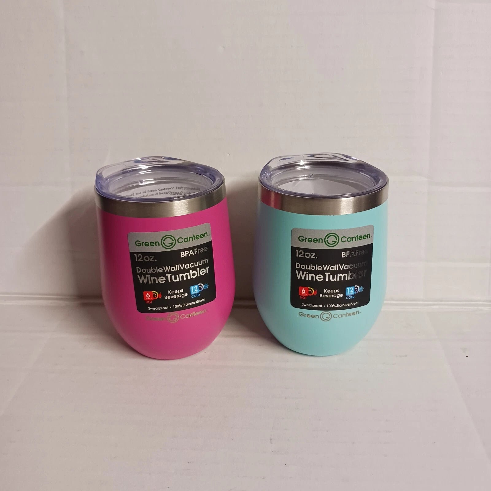 Green Canteen 12oz. BPA Free Double Wall Vacuum Wine Tumbler Set Of 2 | eBay