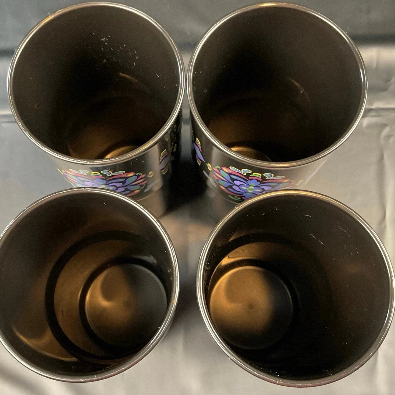 Tupperware Kaliopi Fiesta 16oz 500ml Tumbler Set of 4 Black Purple 2413E-6 | eBay