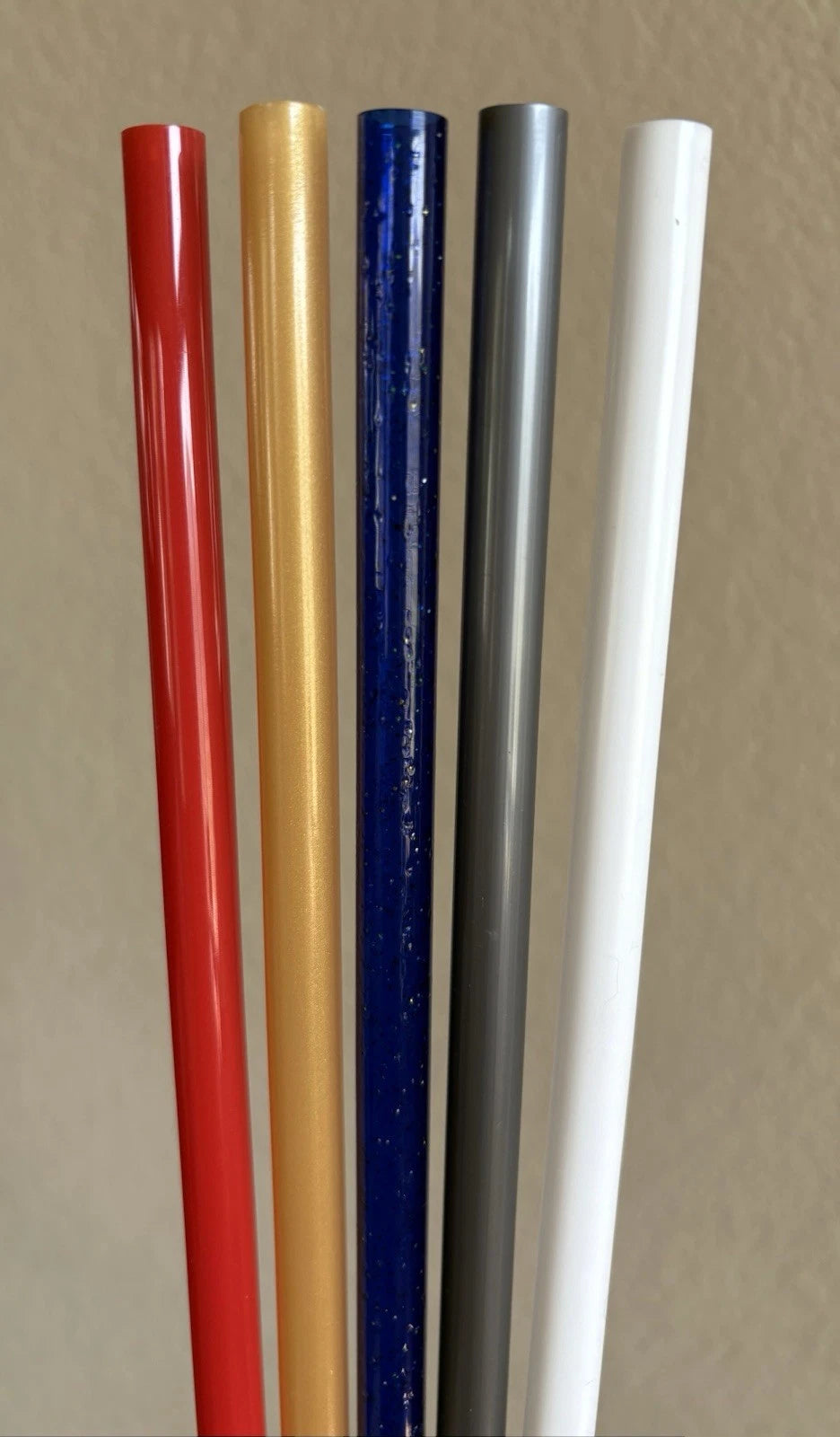 5-12” 40oz tumbler 10mm/FAT straws-Opaque WHiTE/Red-Silver/gold-Blue Glitter-SET | eBay