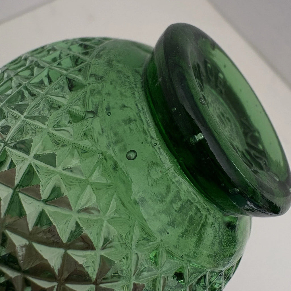 4 Vintage Empoli Diamond Point Glass Green Roly Poly Tumbler Italy Italian | eBay
