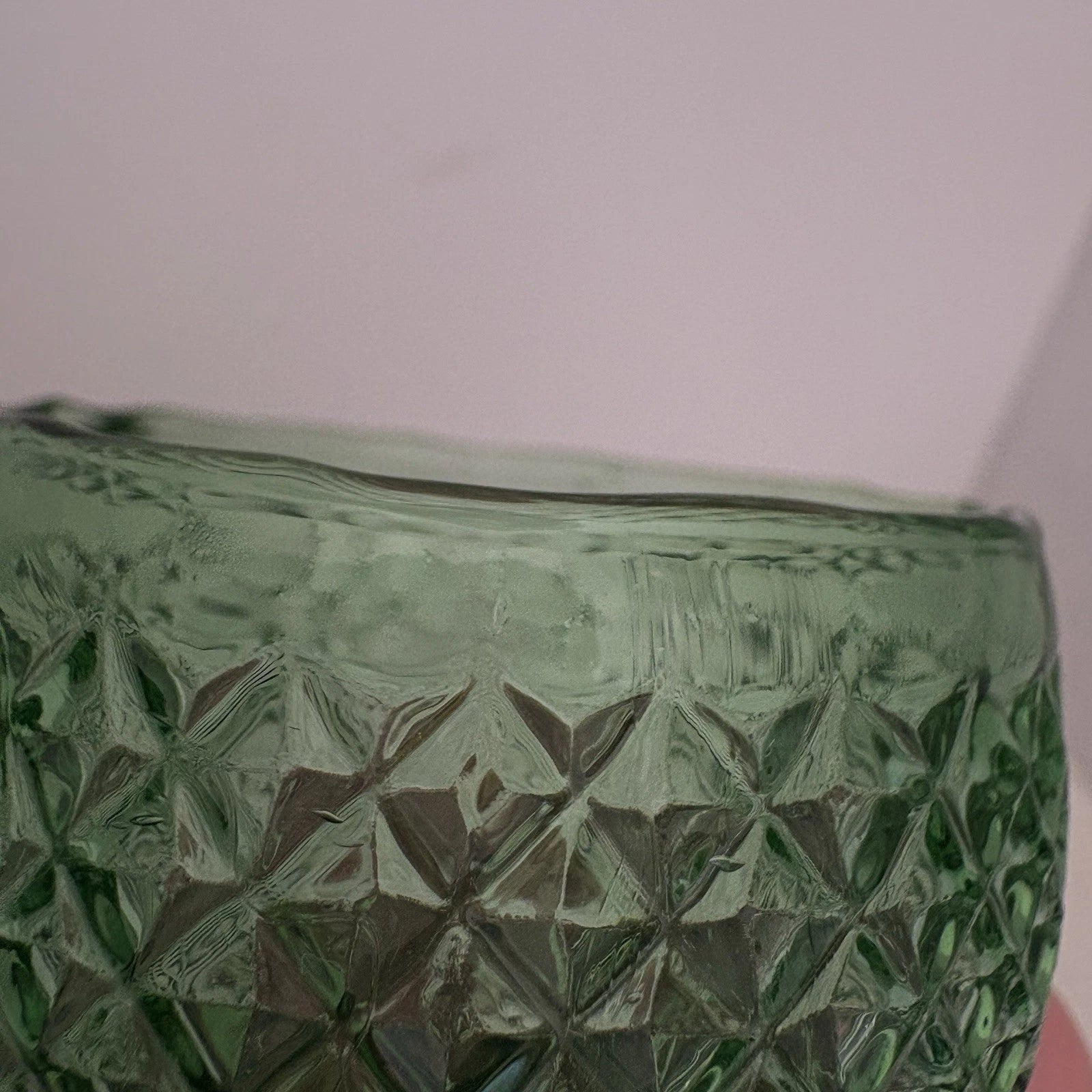 4 Vintage Empoli Diamond Point Glass Green Roly Poly Tumbler Italy Italian | eBay