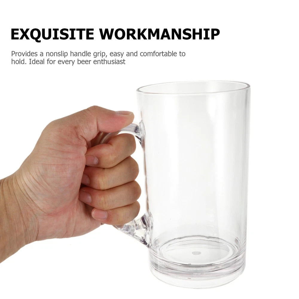 Set of 2 Transparent Beer Mug Water Coffee Cup for Men Clear Mugs Drinking | eBay