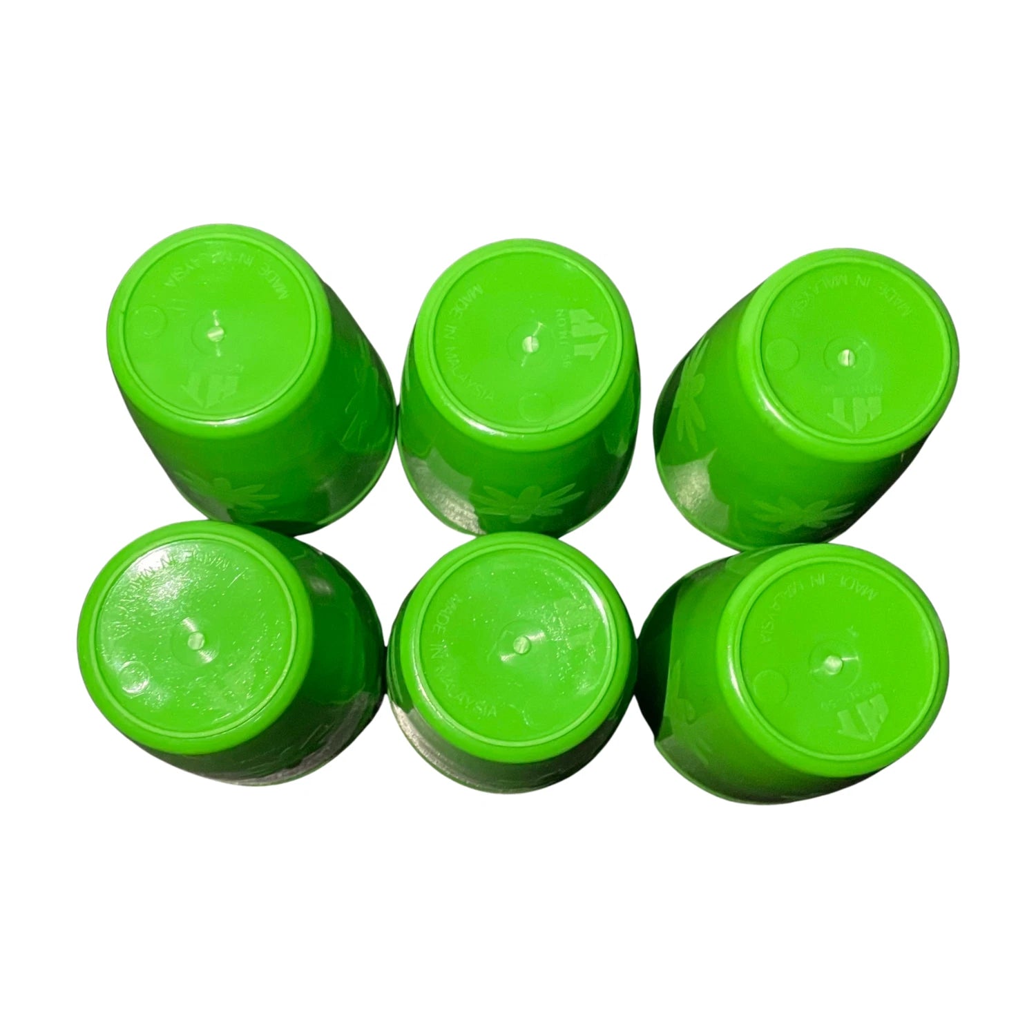 BPA Free 6 Green Plastic Cups Set Floral Embossed Design Stackable Reusable 8 oz | eBay