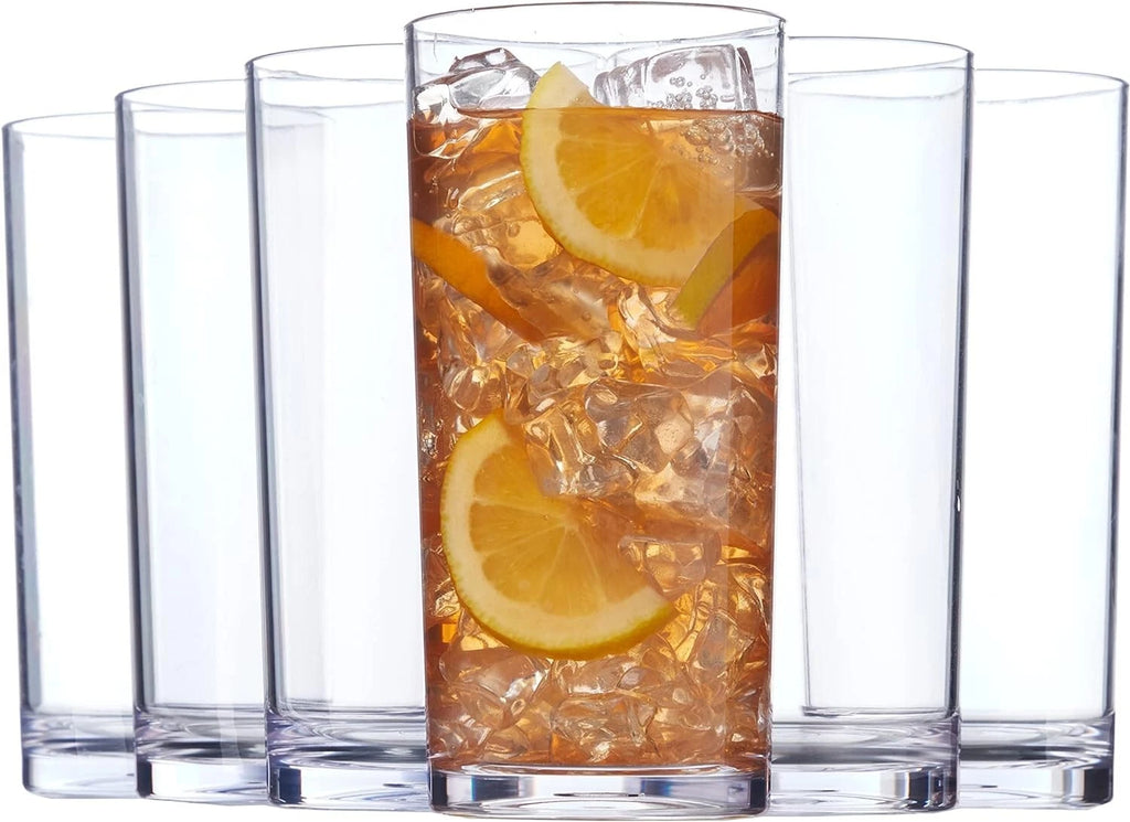Stylish Classic Clear Plastic Iced Tea Cups - 6 Pack for Weddings & Parties | eBay