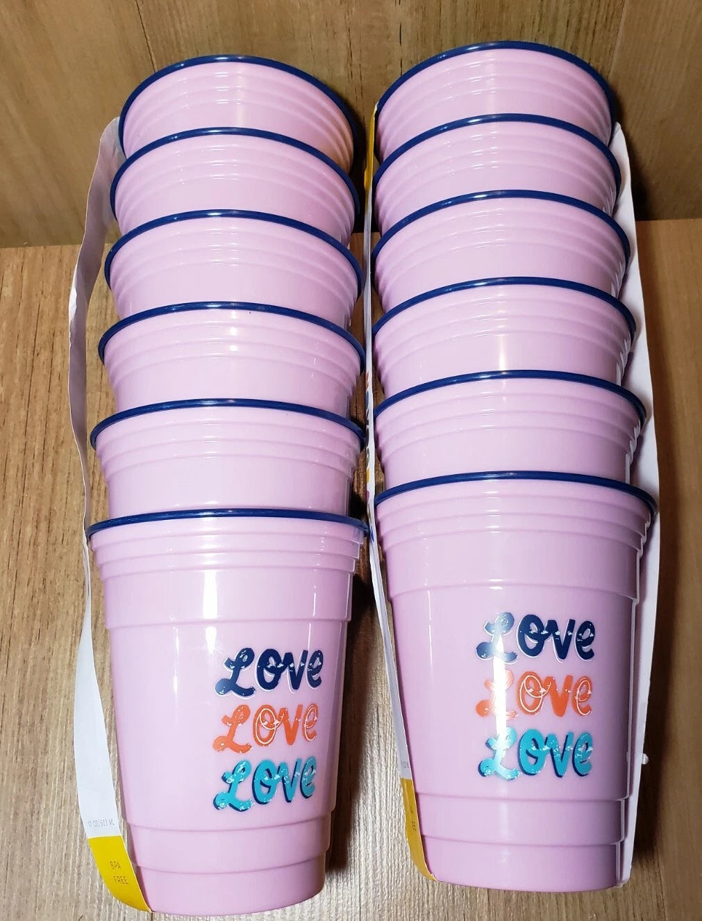 12 LOVE Cups Purple Blue 17 Oz Party Picnic Drink BPA FREE Novogratz Insulated | eBay