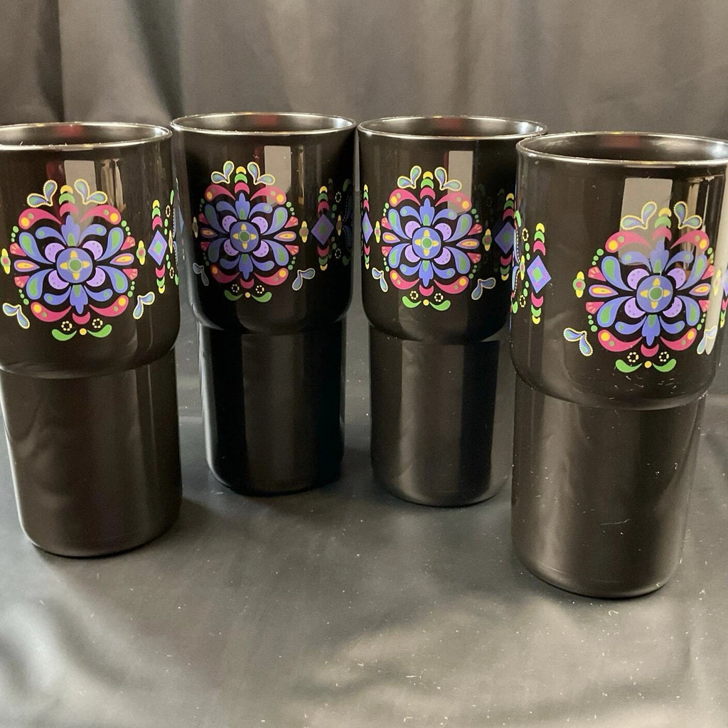 Tupperware Kaliopi Fiesta 16oz 500ml Tumbler Set of 4 Black Purple 2413E-6 | eBay