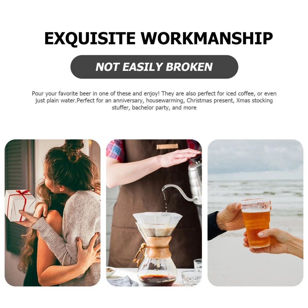 Set of 2 Transparent Beer Mug Water Coffee Cup for Men Clear Mugs Drinking | eBay
