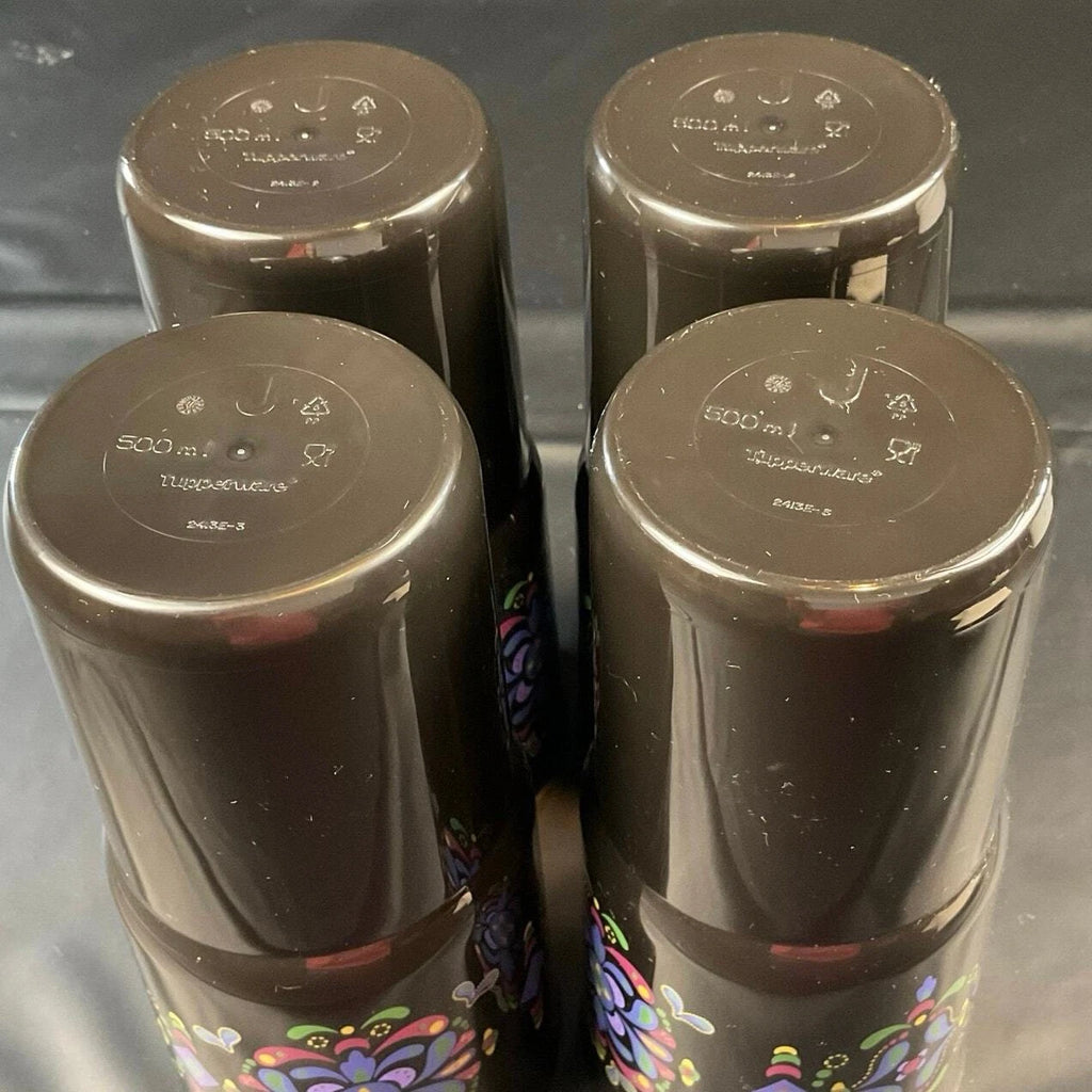 Tupperware Kaliopi Fiesta 16oz 500ml Tumbler Set of 4 Black Purple 2413E-6 | eBay