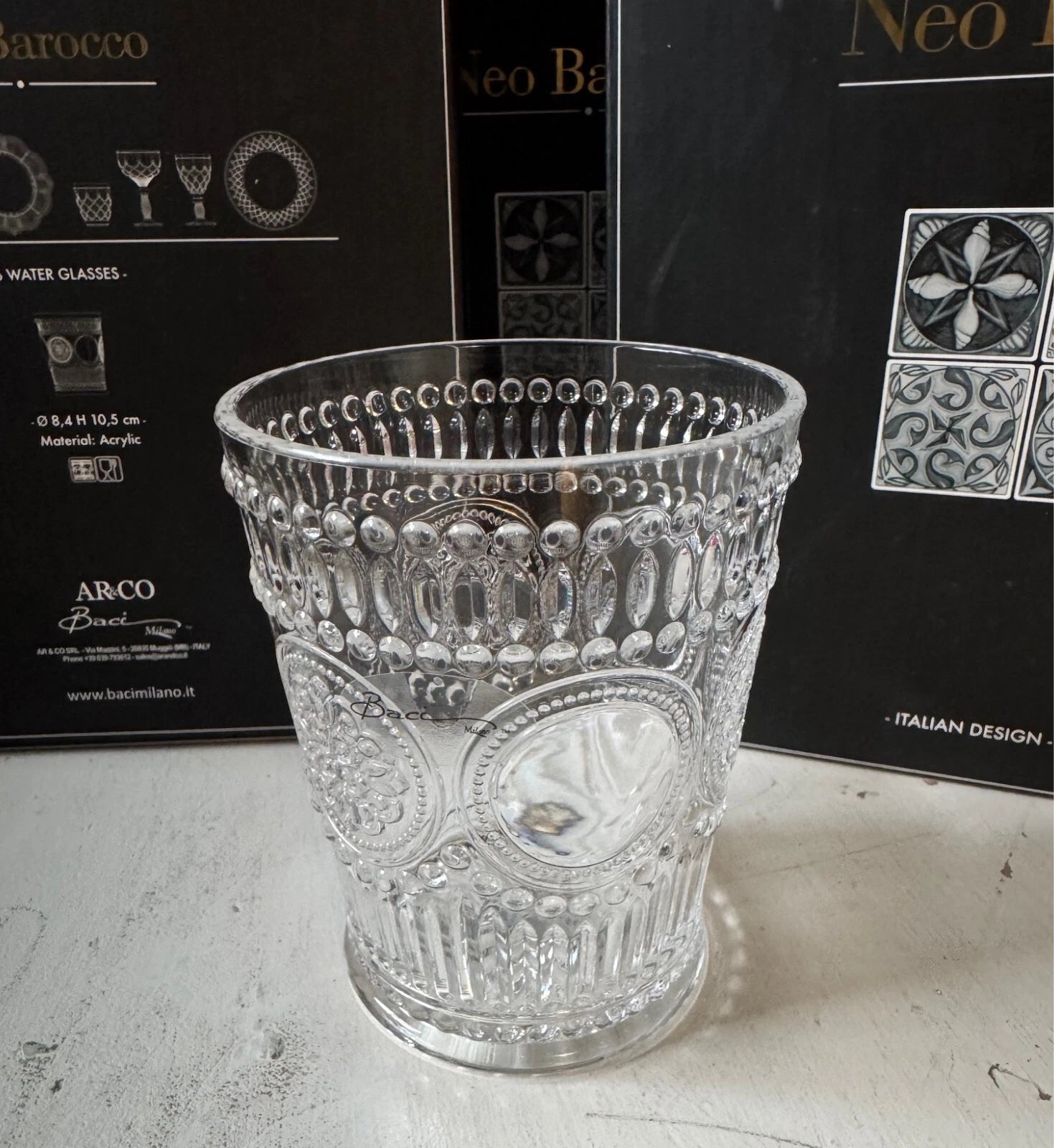 Baci Milano - Neo Barocco Water Glasses from Italy – Set of 12 – New in Box | eBay