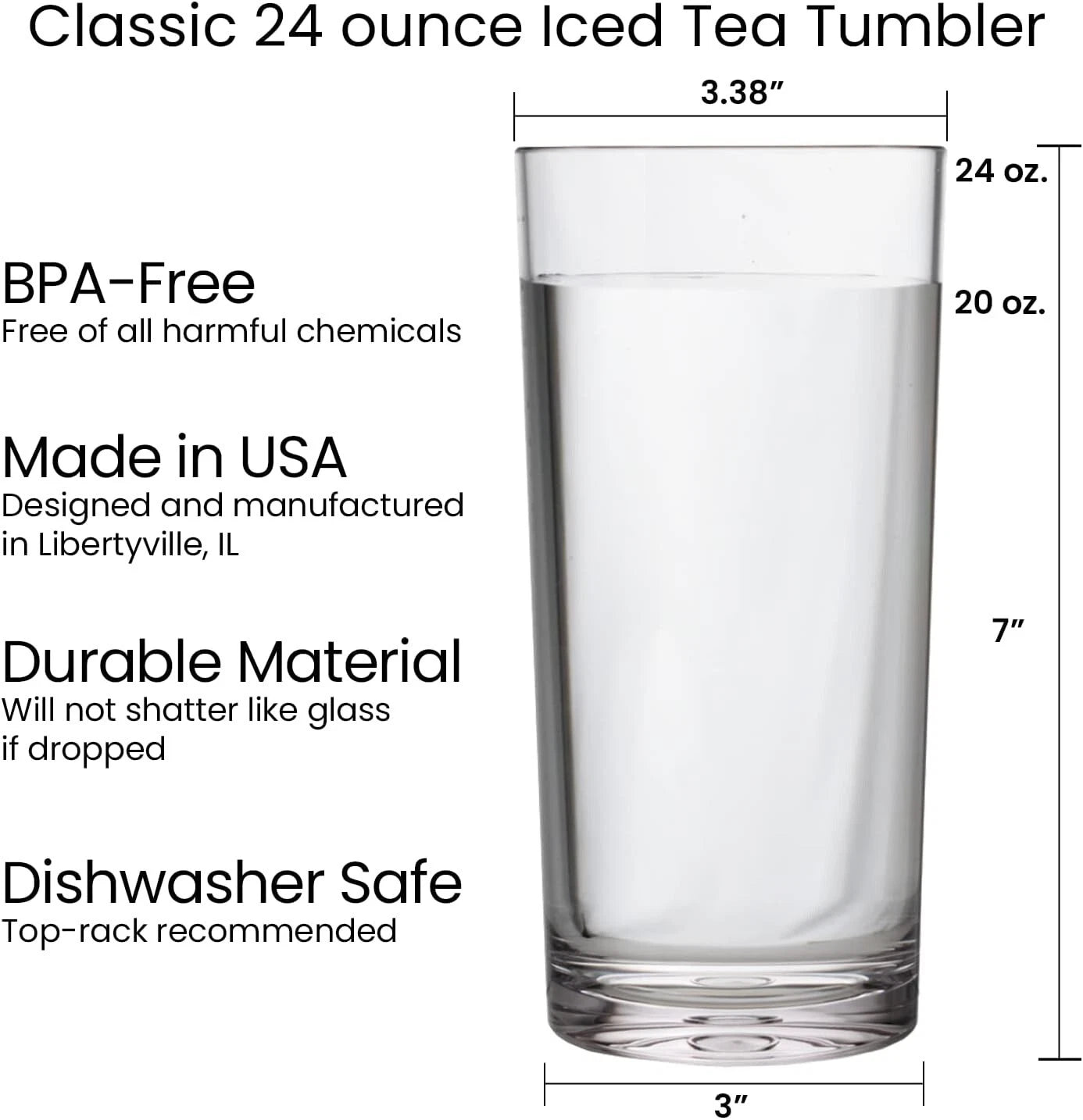 Stylish Classic Clear Plastic Iced Tea Cups - 6 Pack for Weddings & Parties | eBay
