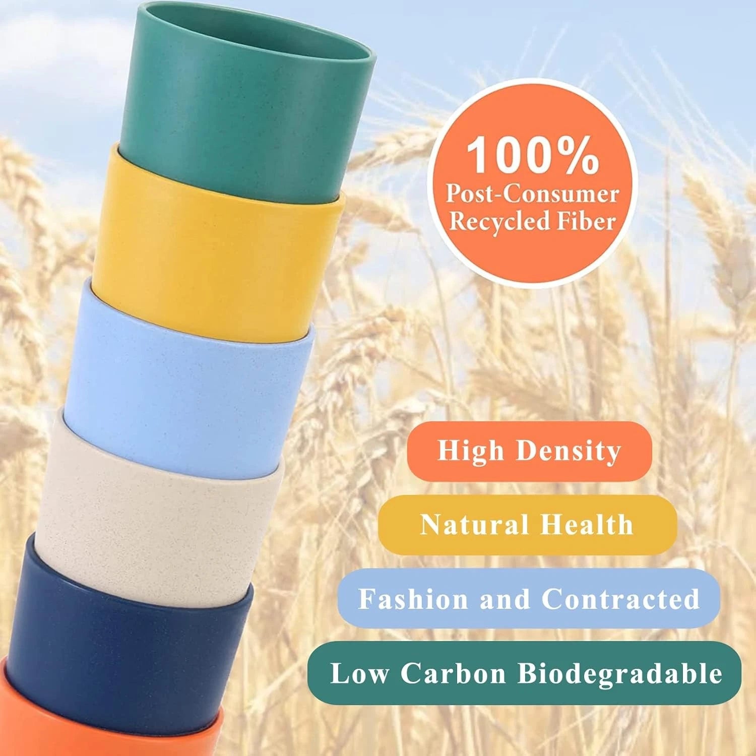 Mfacoy Wheat Straw Cups Set of 6, 12 oz 12 OZ, [COLOR(s) NOT SPECIFIED] | eBay