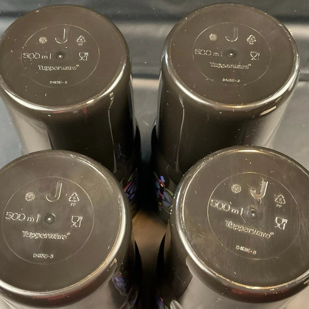 Tupperware Kaliopi Fiesta 16oz 500ml Tumbler Set of 4 Black Purple 2413E-6 | eBay