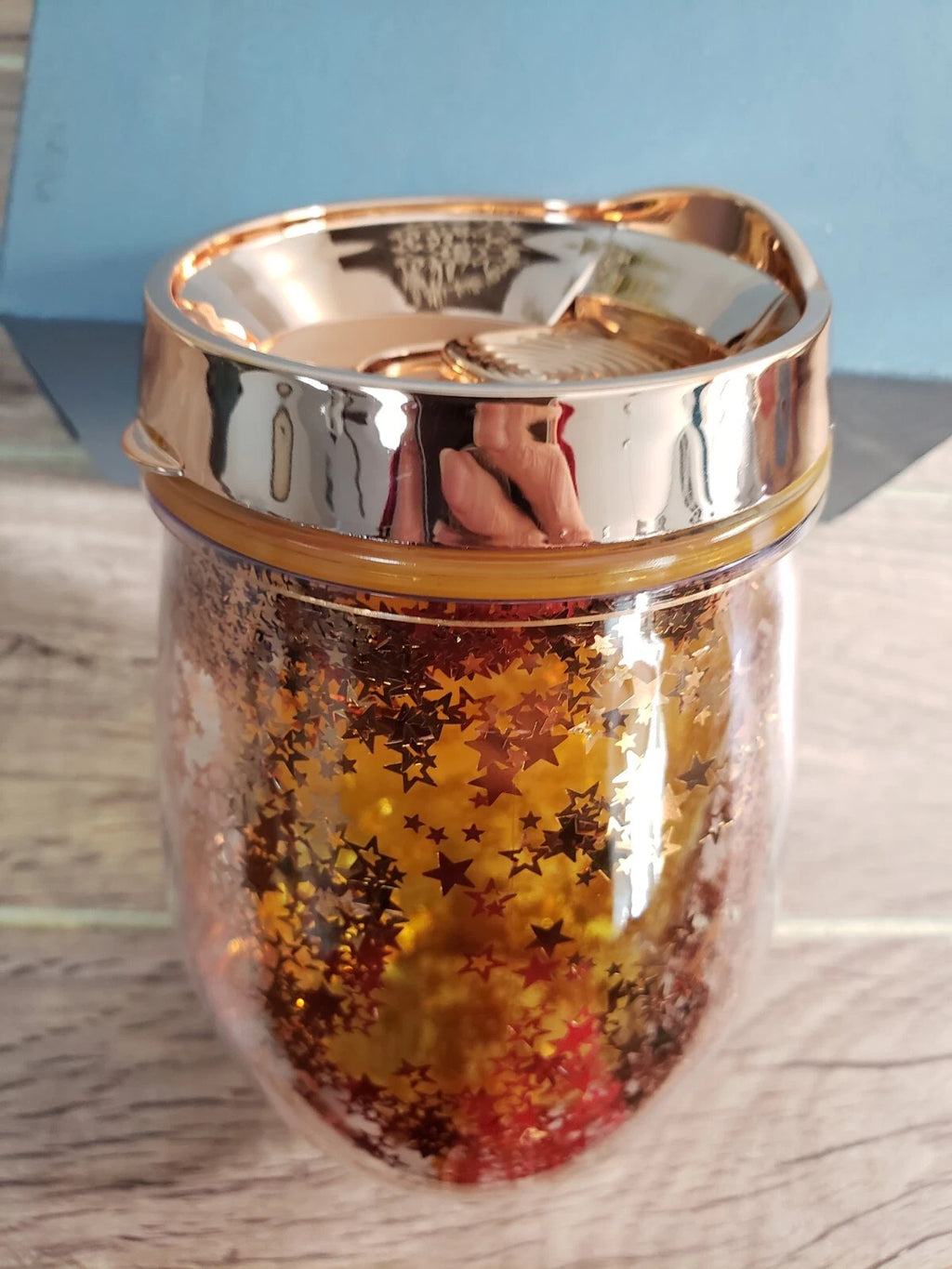 #529 8oz Acrylic Stemless Wine Glasses Party Bar Glitter Set of 4 New In Box | eBay