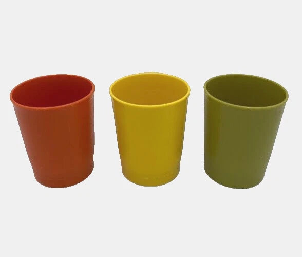 Tupperware 3 Kids' Juice Glasses VTG Fall Colors 6 oz. #1251-15 Hard Plastic | eBay