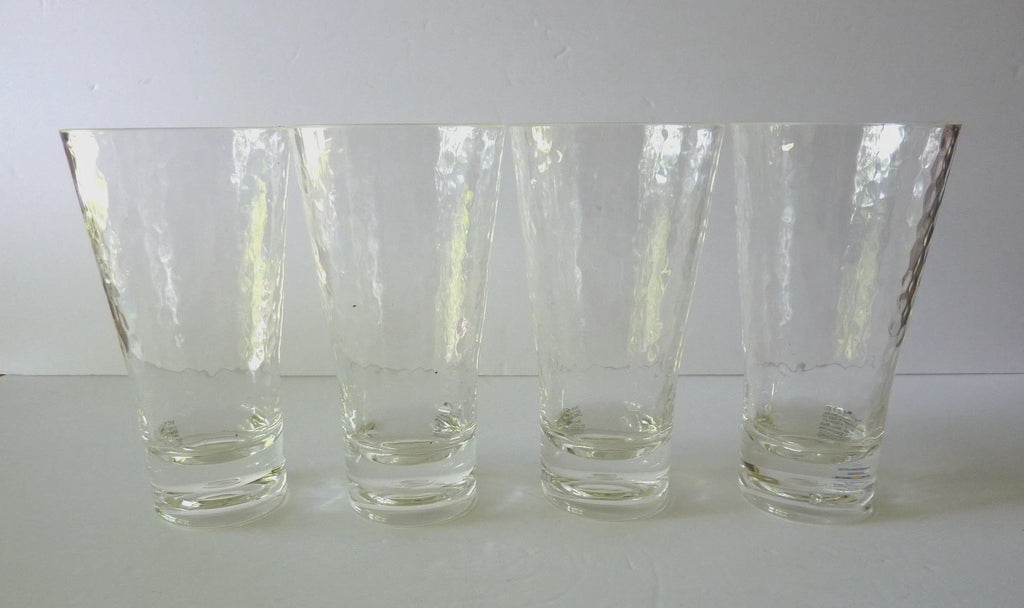 4 West Elm Acrylic Hammered Tumblers Highball Drinking Glassware Clear NWT | eBay