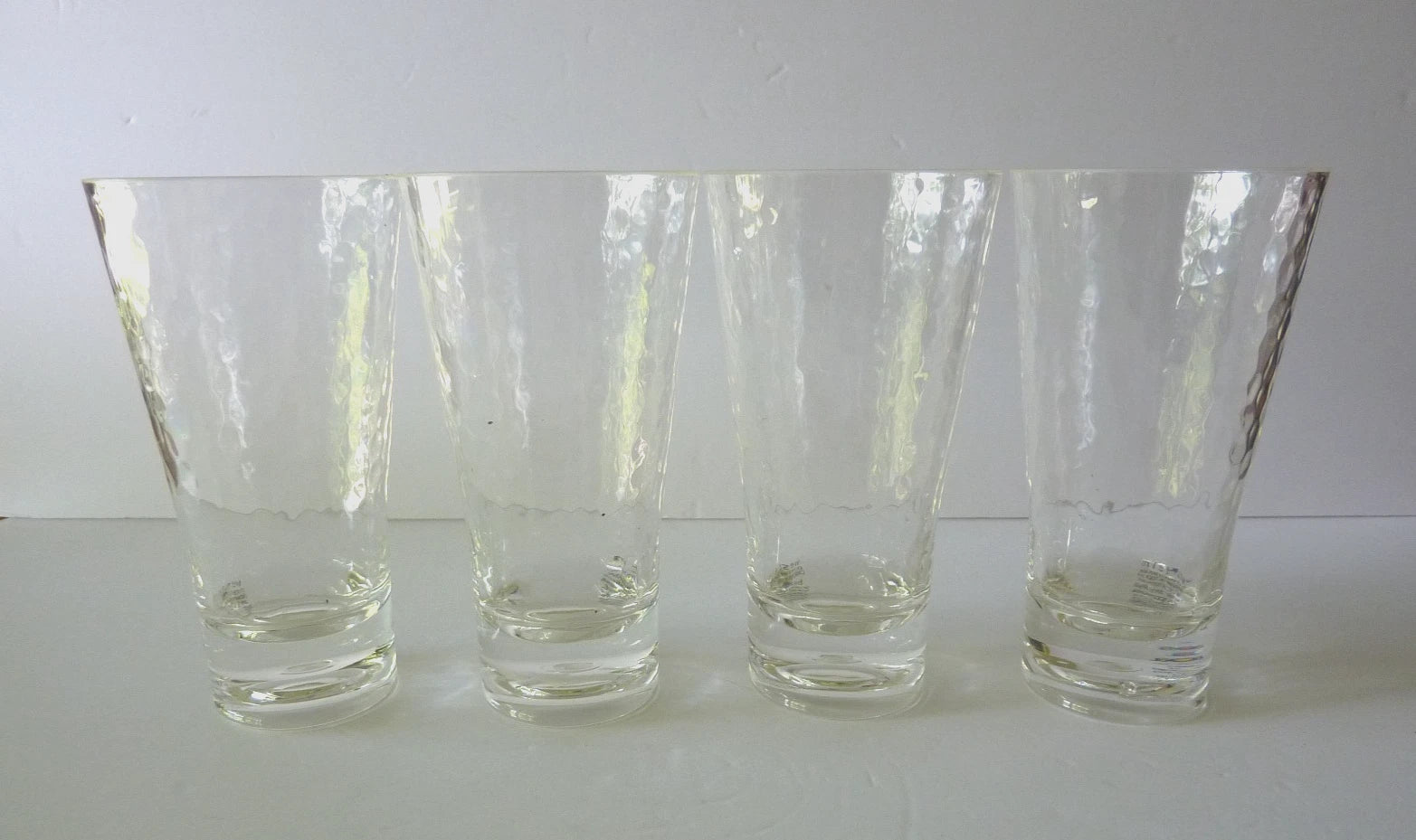 4 West Elm Acrylic Hammered Tumblers Highball Drinking Glassware Clear NWT | eBay