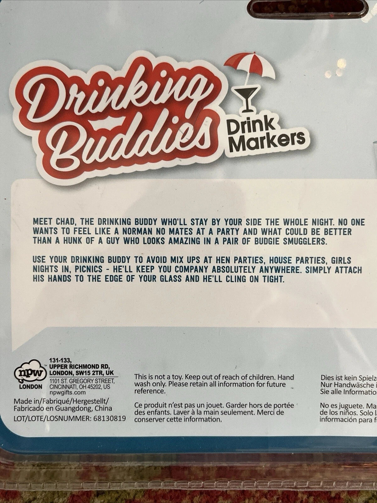 The Original Drinking Buddies Drink Markers Set of 6 NPW London ~ NEW & SEALED | eBay
