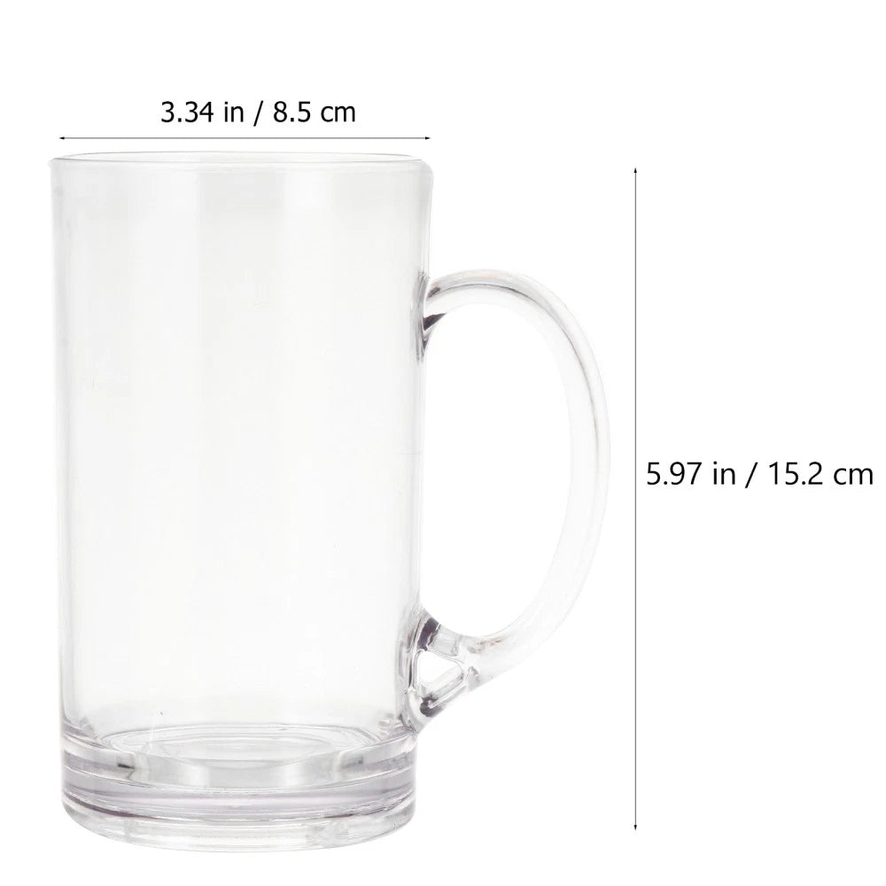 Set of 2 Transparent Beer Mug Water Coffee Cup for Men Clear Mugs Drinking | eBay