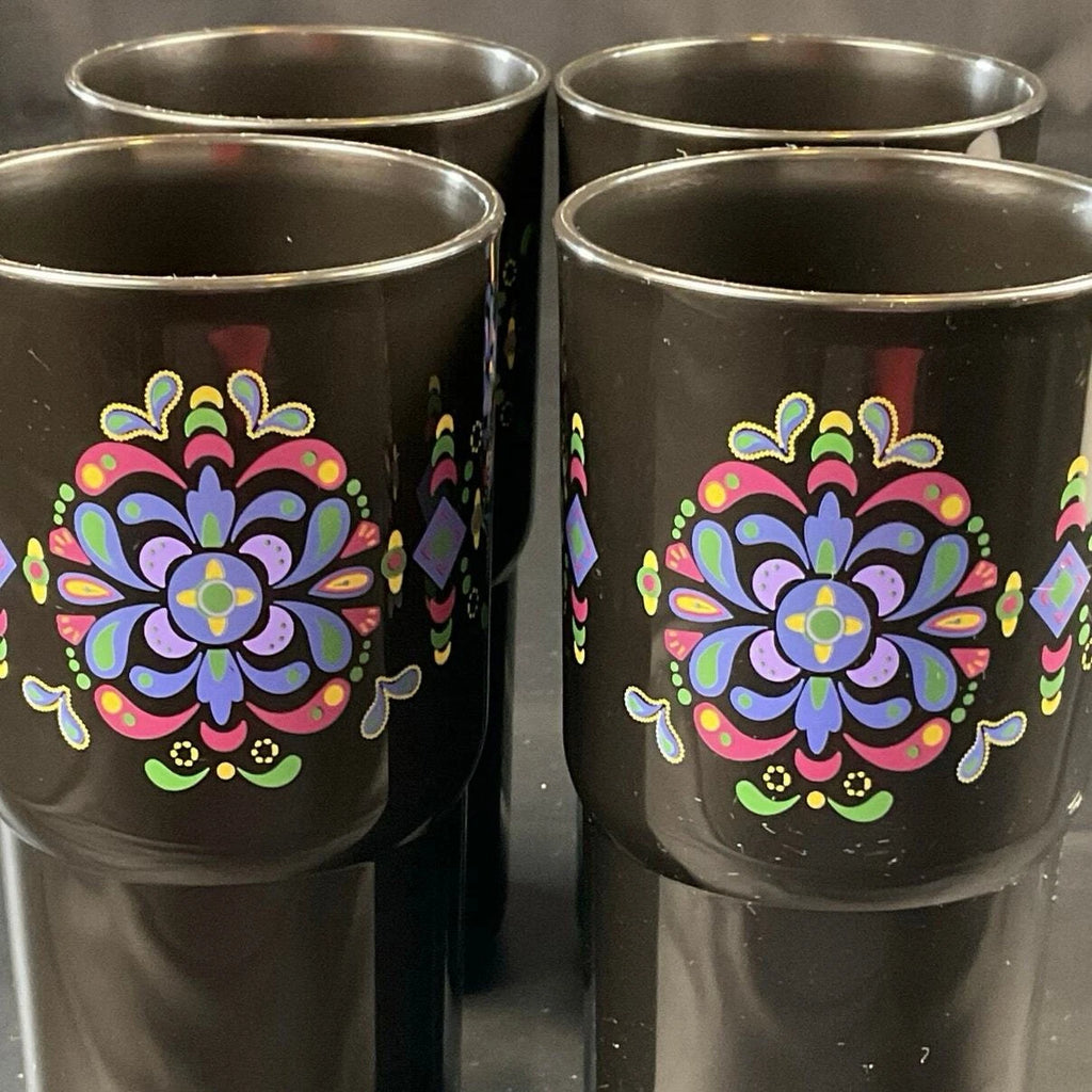 Tupperware Kaliopi Fiesta 16oz 500ml Tumbler Set of 4 Black Purple 2413E-6 | eBay