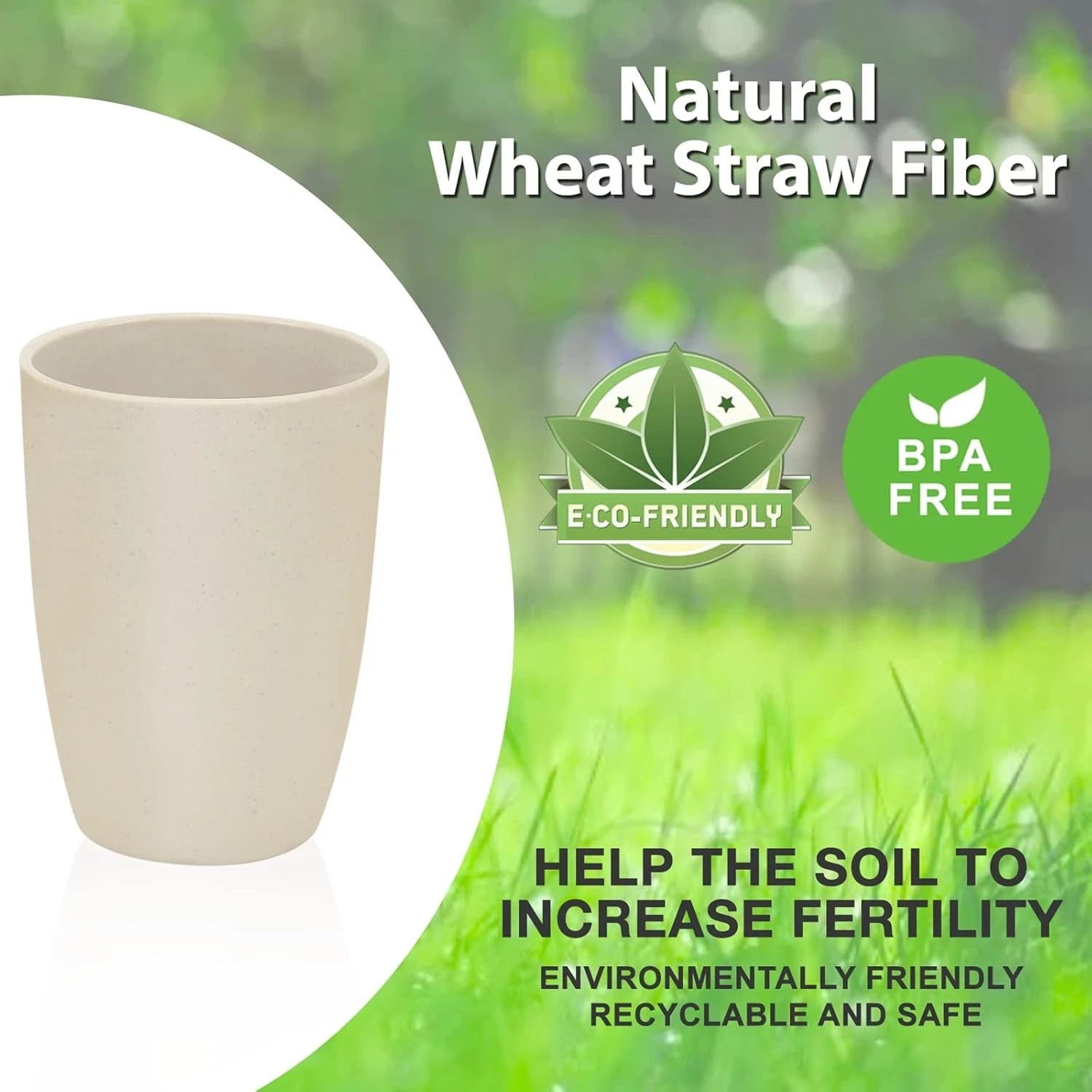 Mfacoy Wheat Straw Cups Set of 6, 12 oz 12 OZ, [COLOR(s) NOT SPECIFIED] | eBay