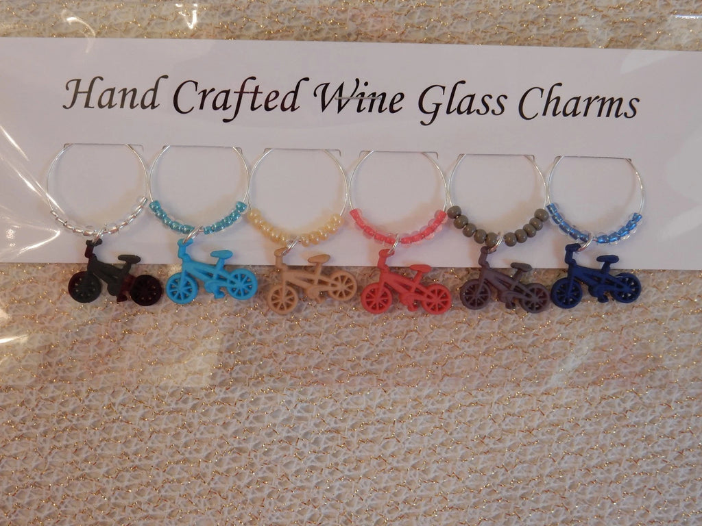 "BICYCLE, OR CYCLIST '' SET OF 6 HAND CRAFTED drink markers | eBay
