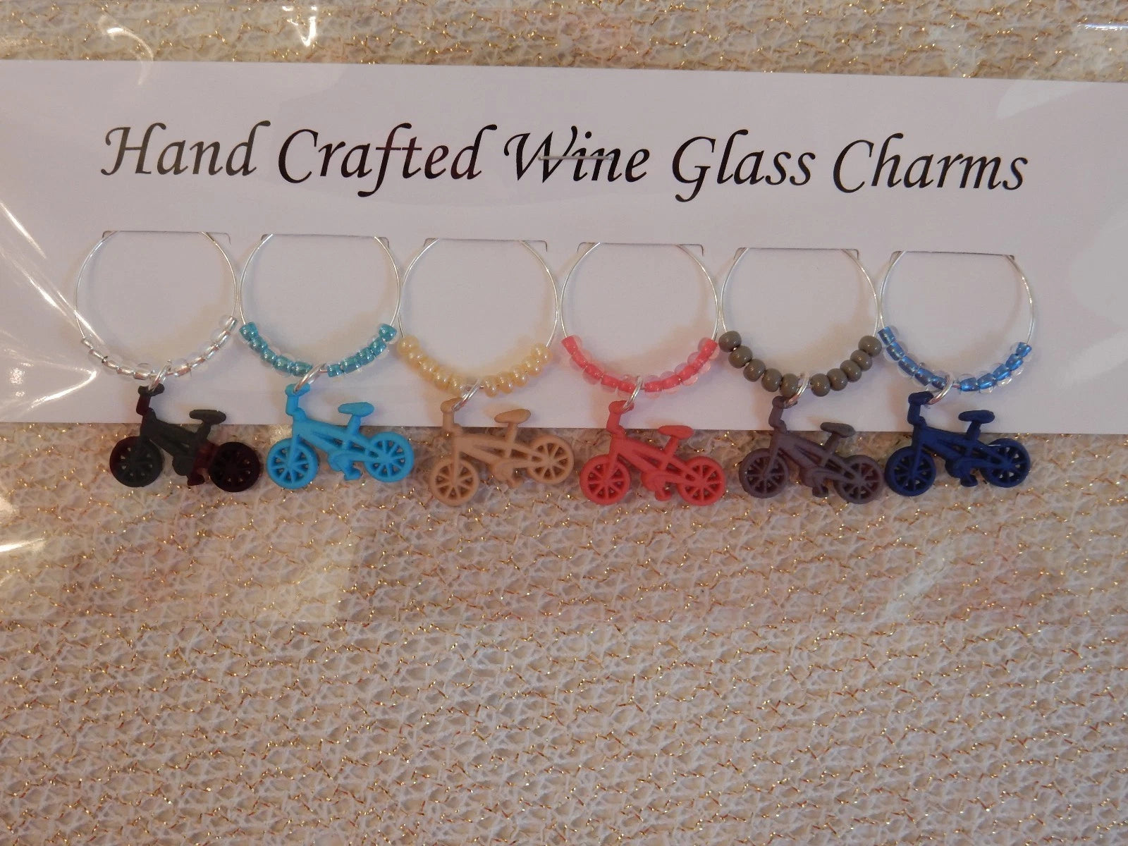 "BICYCLE, OR CYCLIST '' SET OF 6 HAND CRAFTED drink markers | eBay