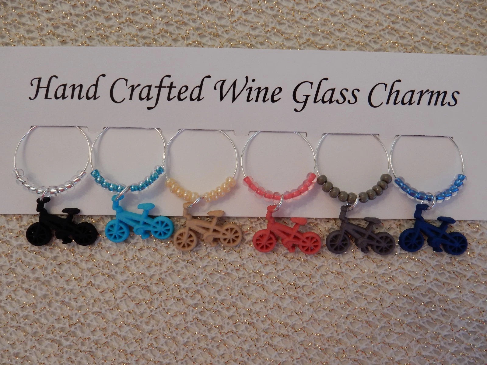 "BICYCLE, OR CYCLIST '' SET OF 6 HAND CRAFTED drink markers | eBay