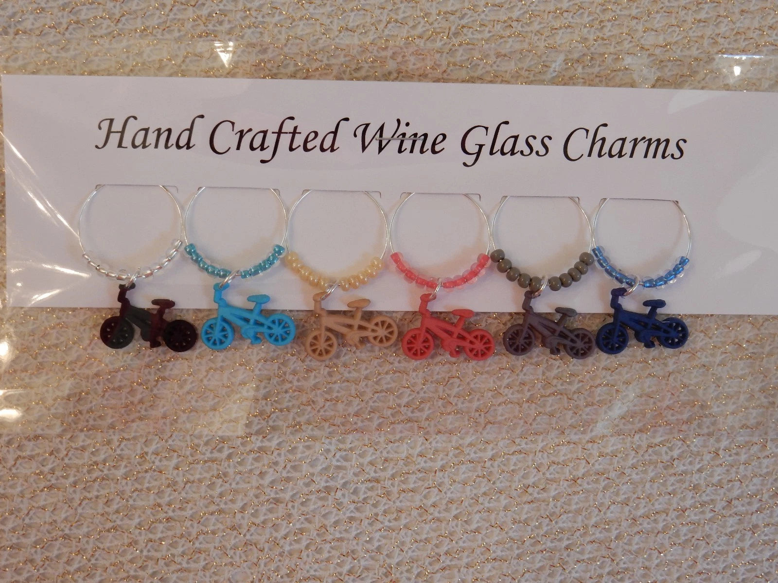 "BICYCLE, OR CYCLIST '' SET OF 6 HAND CRAFTED drink markers | eBay