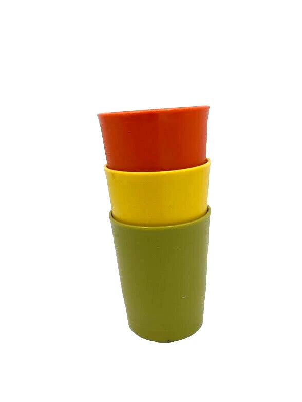 Tupperware 3 Kids' Juice Glasses VTG Fall Colors 6 oz. #1251-15 Hard Plastic | eBay