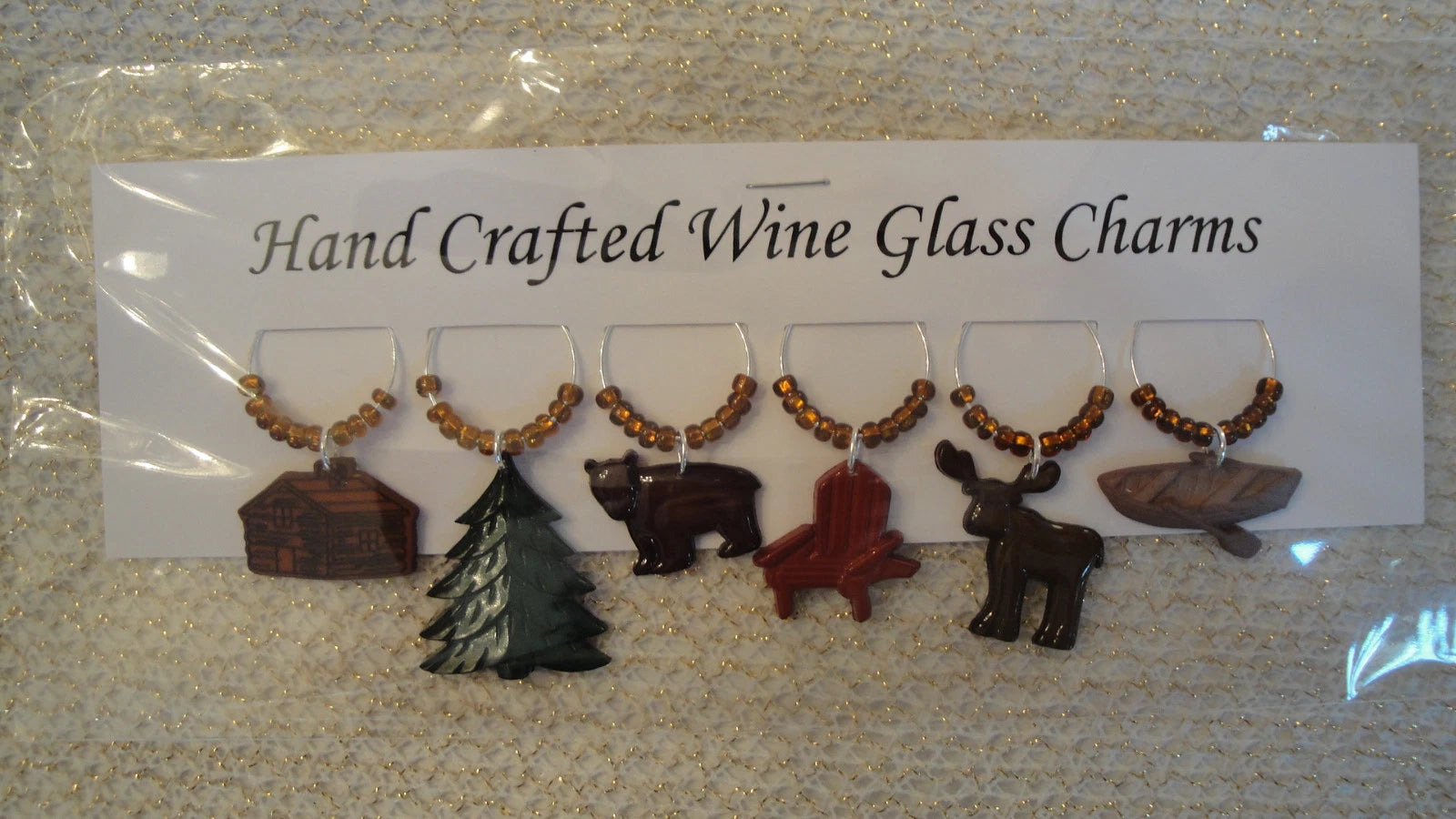 "LAKE/CABIN IN THE WOODS" SET OF 6 Themed hand Crafted Drink Markers | eBay