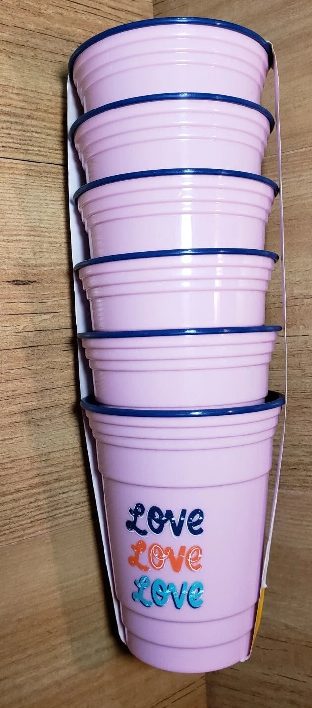 12 LOVE Cups Purple Blue 17 Oz Party Picnic Drink BPA FREE Novogratz Insulated | eBay